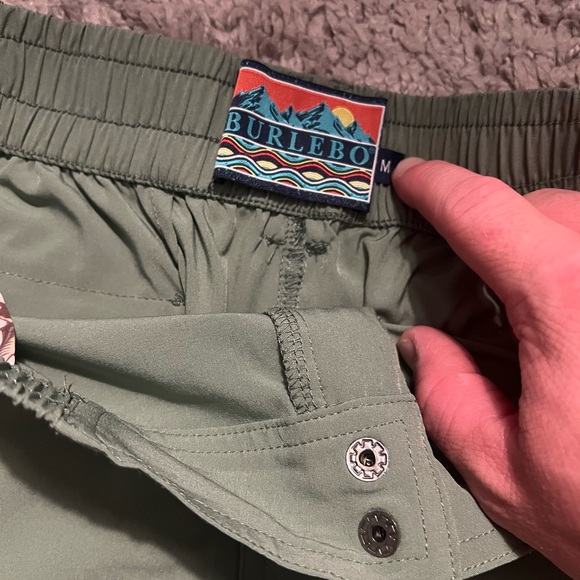 BURLEBO Olive green shorts - Picture 2 of 5